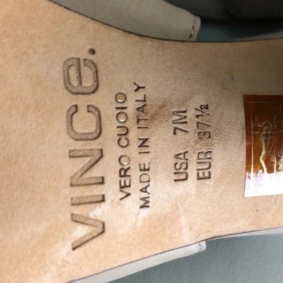 Vince Nude Leather Heels Sandals size 7 - Picture 8 of 8